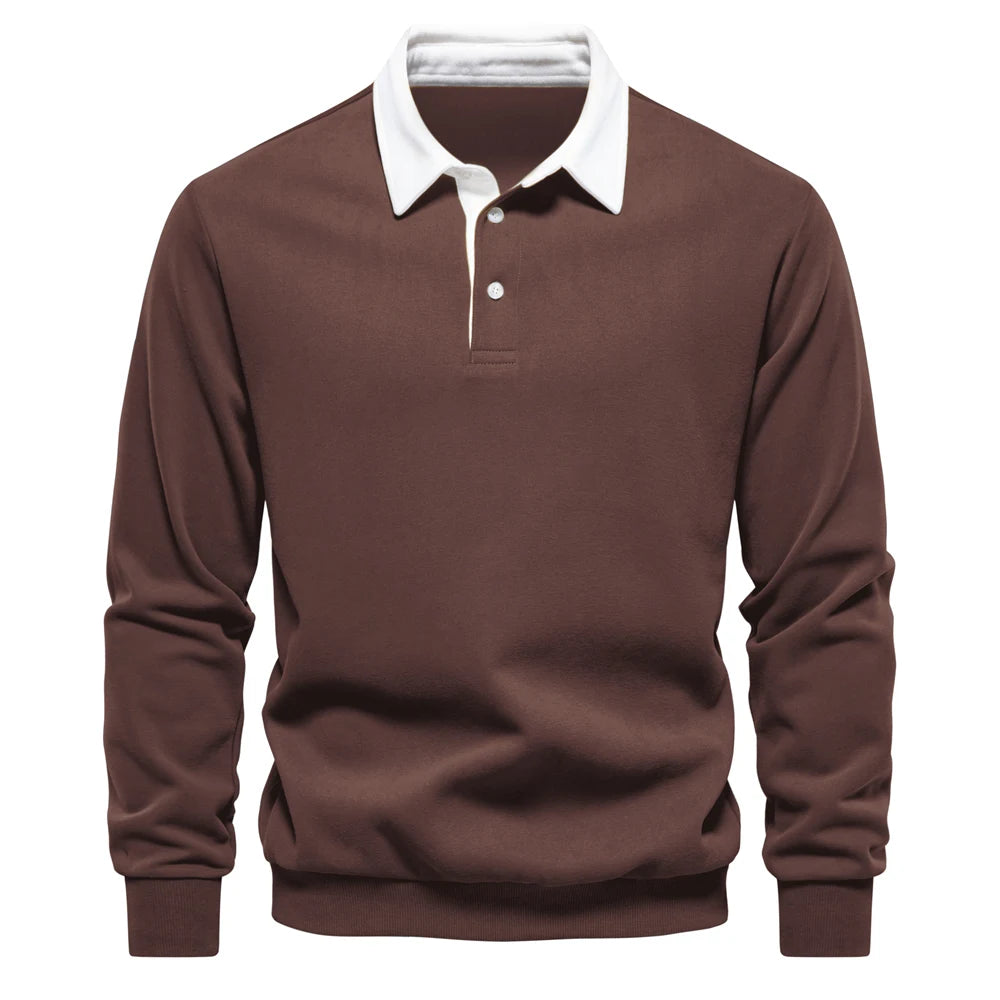 VALORIA | Men’s Polo Neck Cotton Sweatshirt