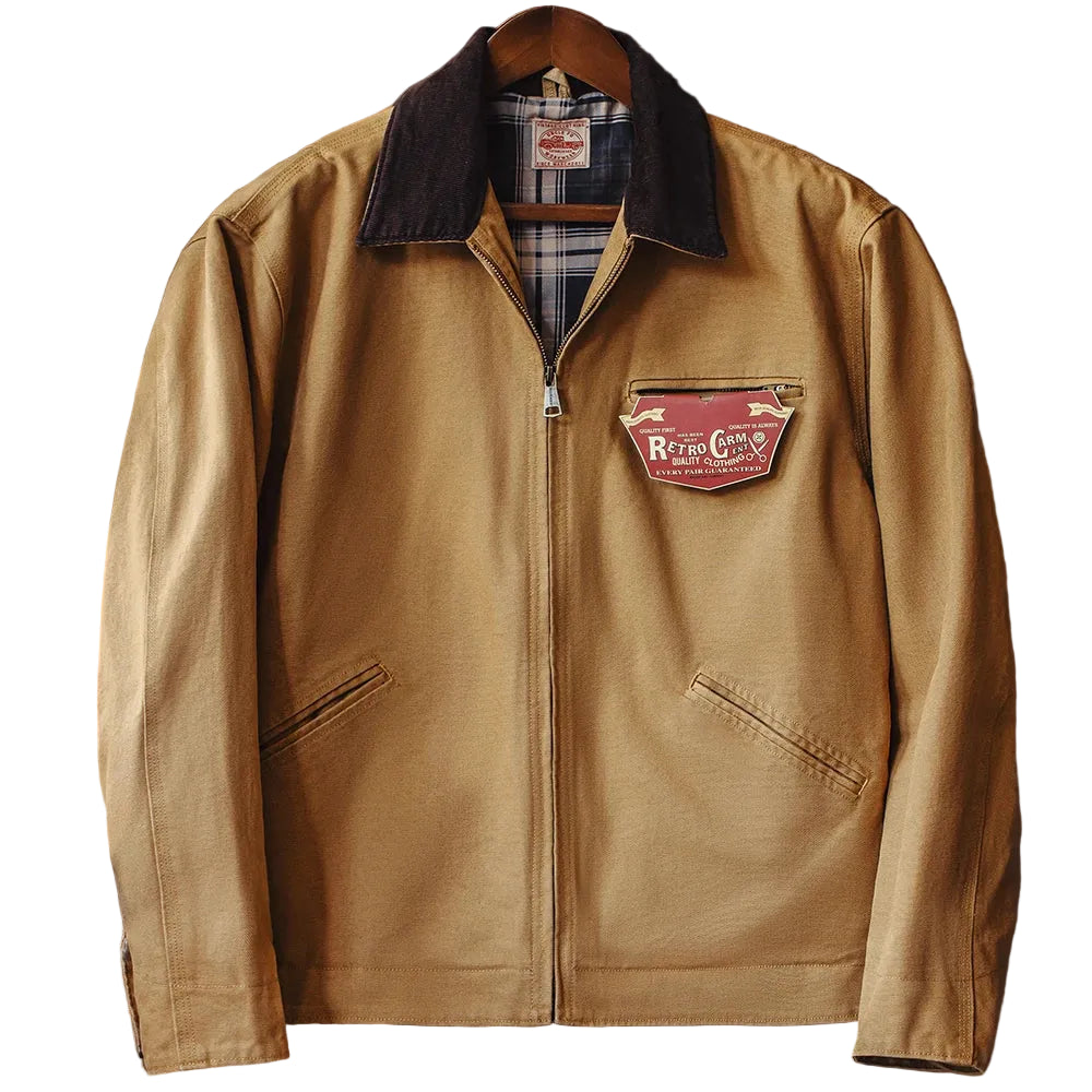 VALORIA | Men’s Retro Canvas Jacket button closure
