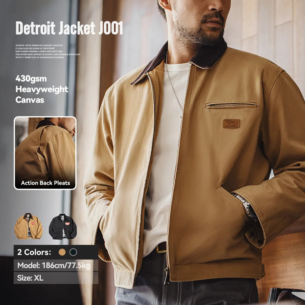 VALORIA | Men’s Retro Canvas Jacket canvas fabric