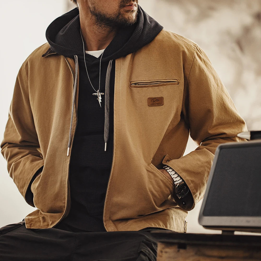 VALORIA | Men’s Retro Canvas Jacket side view