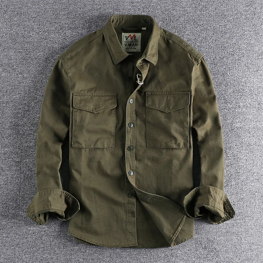 VALORIA | Men’s Retro Washed Pocket Overshirt