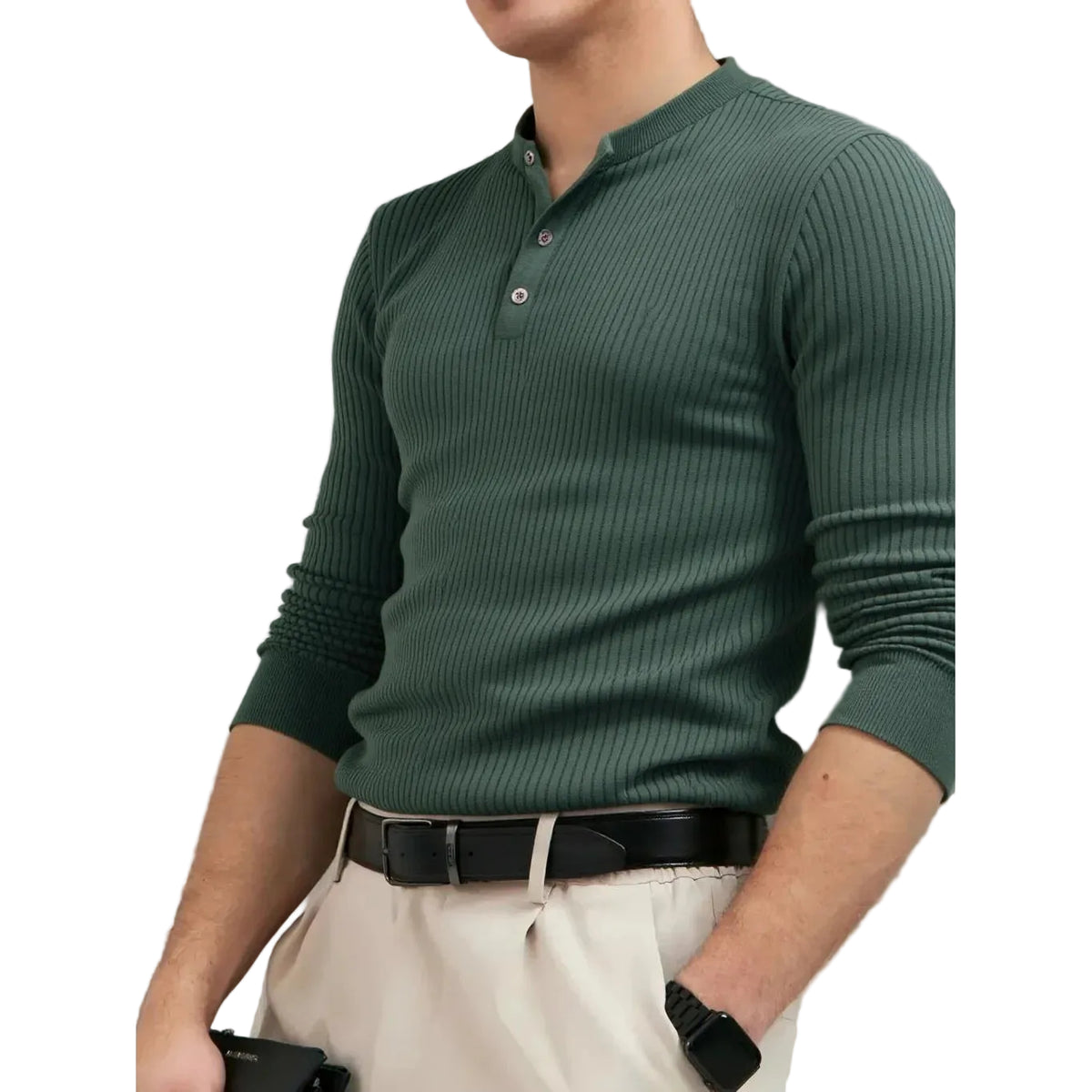 VALORIA | Men’s Ribbed Stripe Polo Shirt