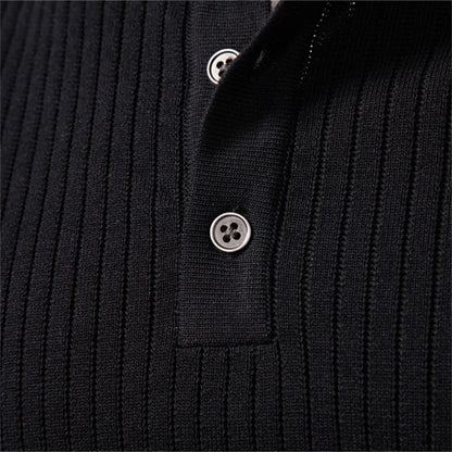 VALORIA | Men’s Ribbed Stripe Polo Shirt ribbed fabric