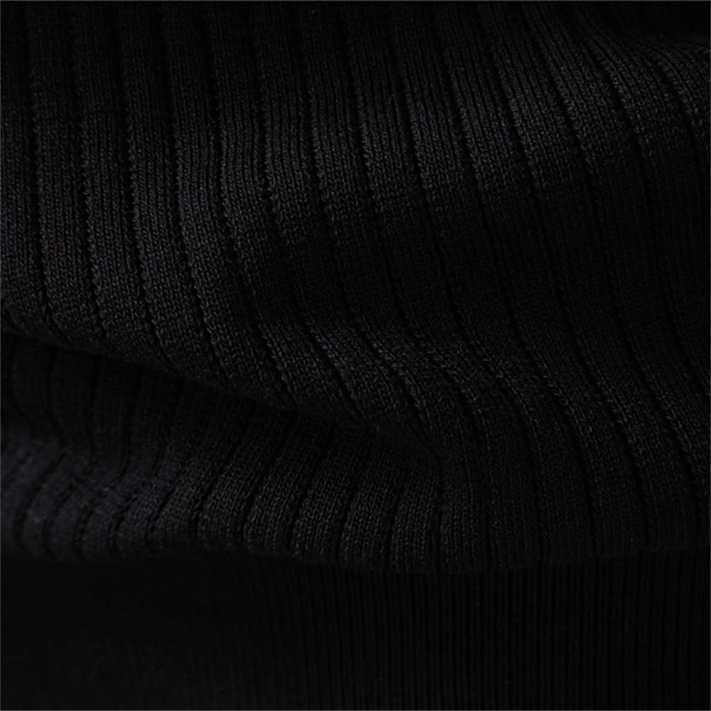 VALORIA | Men’s Ribbed Stripe Polo Shirt side view
