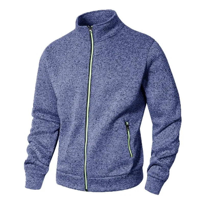 VALORIA | Men’s Stand Collar Zip Cardigan front zipper