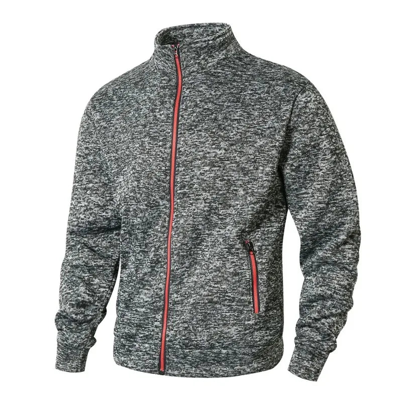 VALORIA | Men’s Stand Collar Zip Cardigan stand collar detail