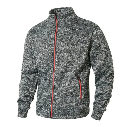 VALORIA | Men’s Stand Collar Zip Cardigan stand collar detail
