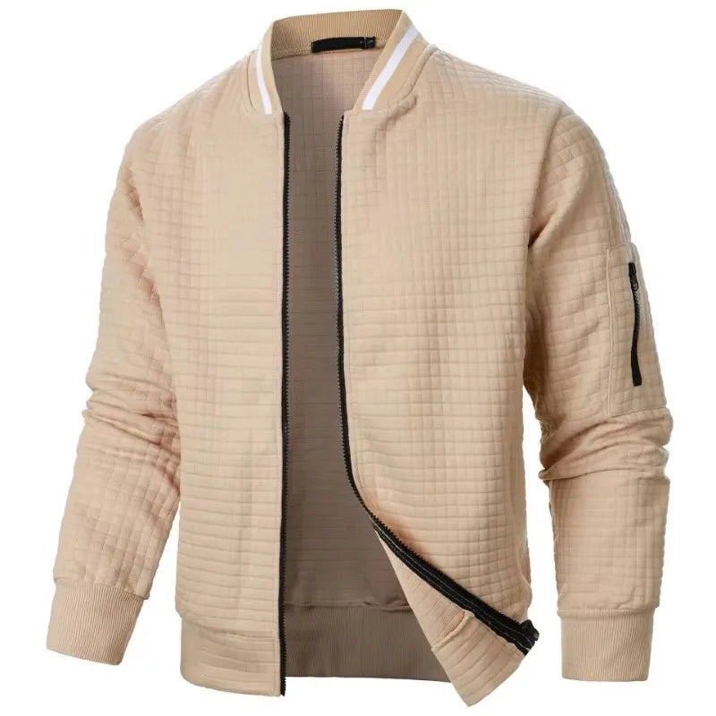 VALORIA | Men’s Stand Collar Zipper Jacket back view