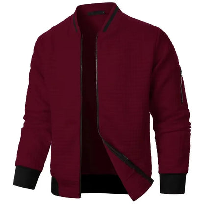 VALORIA | Men’s Stand Collar Zipper Jacket collar detail