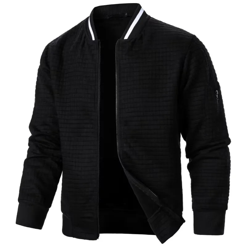 VALORIA | Men’s Stand Collar Zipper Jacket front view