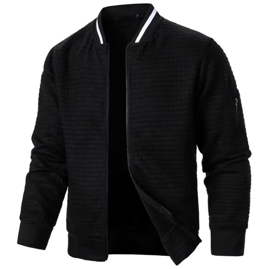 VALORIA | Men’s Stand Collar Zipper Jacket front view