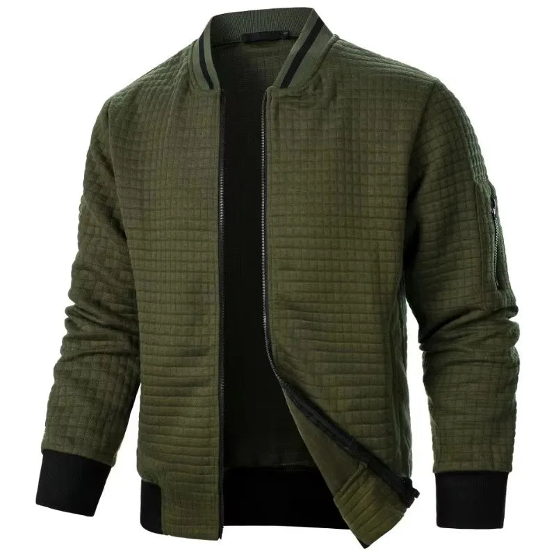 VALORIA | Men’s Stand Collar Zipper Jacket side view