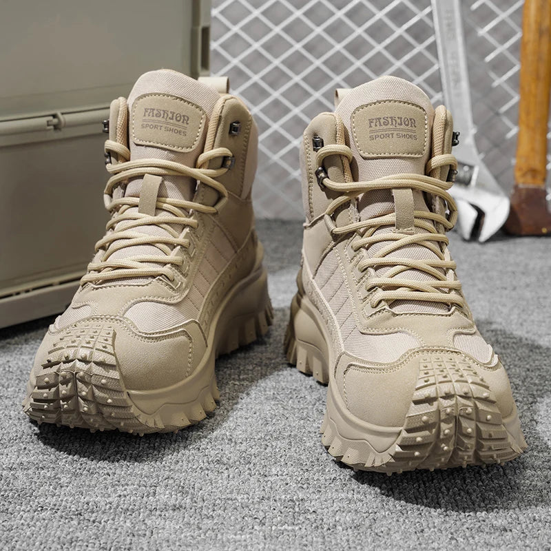 VALORIA | Men’s Thick Sole High Top Boots front view