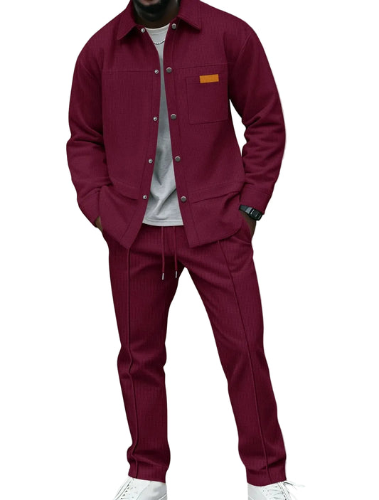 VALORIA | Men’s Waffle Knit Jacket Set