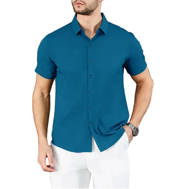 VALORIA | Men’s Wrinkle-Resistant Short Sleeve Shirt easy-care design for work and travel