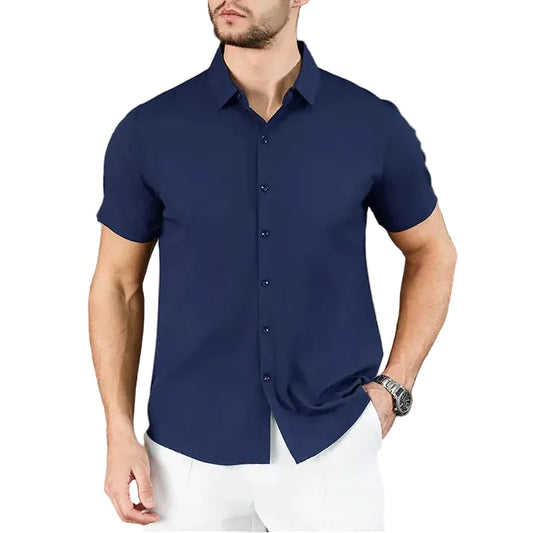 VALORIA | Men’s Wrinkle-Resistant Short Sleeve Shirt lightweight fabric for a crisp, polished look