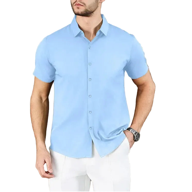VALORIA | Men’s Wrinkle-Resistant Short Sleeve Shirt modern button-up style with short sleeves