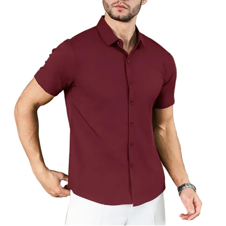 VALORIA | Men’s Wrinkle-Resistant Short Sleeve Shirt soft fabric with wrinkle-resistant finish