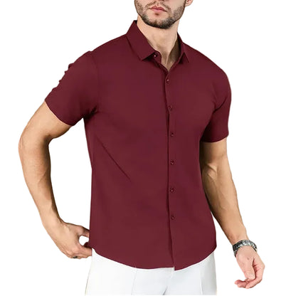 VALORIA | Men’s Wrinkle-Resistant Short Sleeve Shirt soft fabric with wrinkle-resistant finish