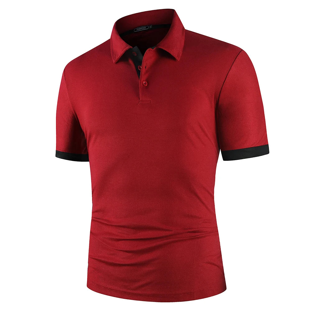 VALORIA | Men’s breathable contrast polo shirt lightweight fabric