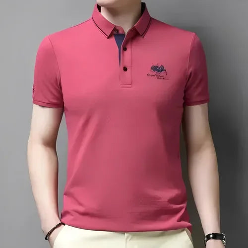 VALORIA | Men’s breathable embroidered polo shirt lightweight fabric
