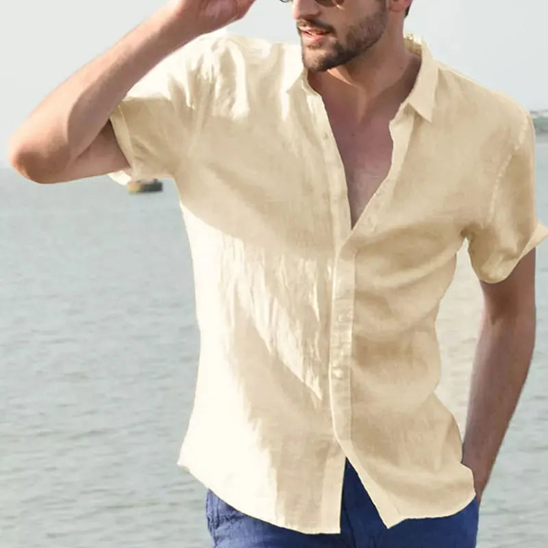VALORIA | Men’s breathable lapel button shirt lightweight fabric