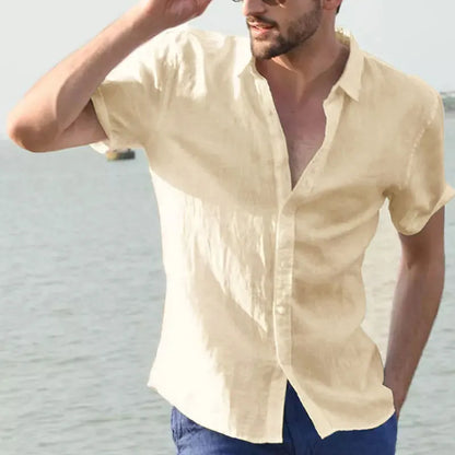 VALORIA | Men’s breathable lapel button shirt lightweight fabric