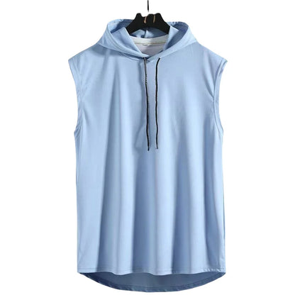 VALORIA | Men’s breathable sleeveless hooded tank top lightweight fabric