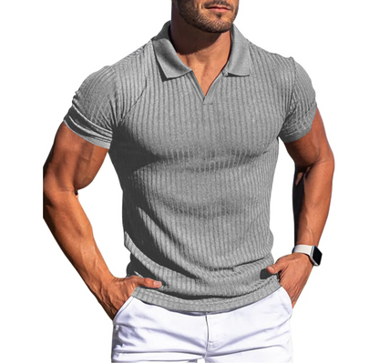 VALORIA | Men’s breathable slim-fit knitted polo T-shirt for all-day comfort
