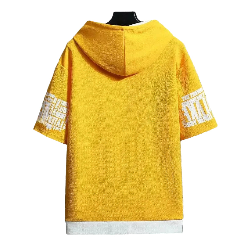 VALORIA | Men’s casual short sleeve hoodie with front zip and breathable fabric