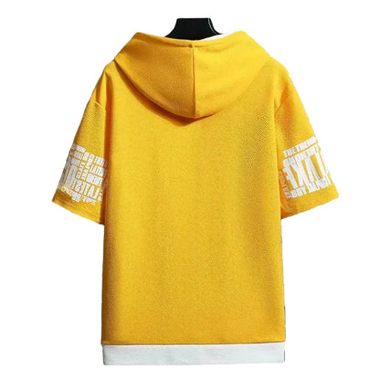 VALORIA | Men’s casual short sleeve hoodie with front zip and breathable fabric