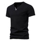 VALORIA | Men’s comfortable Henley short sleeve shirt breathable fabric