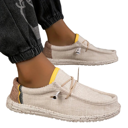 VALORIA | Men’s comfortable breathable canvas loafers soft fabric upper