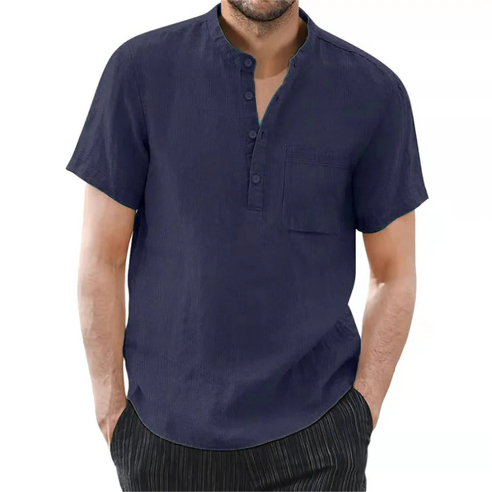 VALORIA | Men’s comfortable cotton linen shirt soft natural fabric