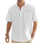 VALORIA | Men’s comfortable cotton linen short sleeve shirt lightweight fabric