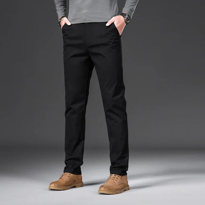VALORIA | Men’s comfortable cotton slim straight trousers with tailored fit