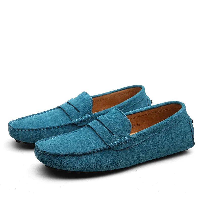 VALORIA | Men’s comfortable genuine leather loafers with soft suede upper and cushioned insole