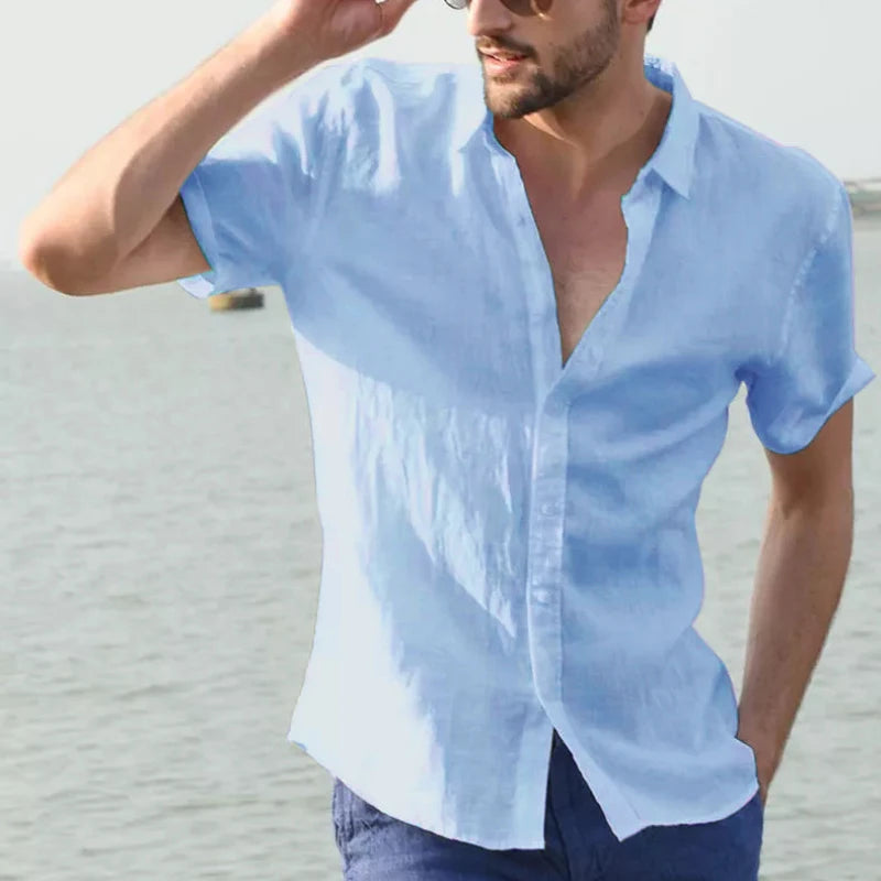 VALORIA | Men’s comfortable lapel button shirt everyday wear