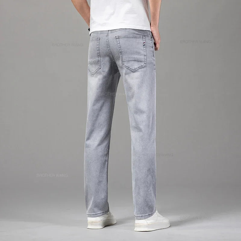 VALORIA | Men’s comfortable lightweight stretch cotton jeans with flexible fit