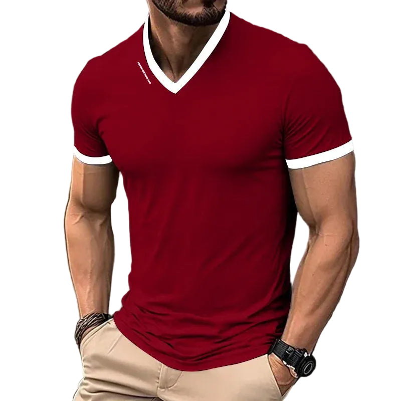 VALORIA | Men’s comfortable printed V-neck shirt lightweight fabric fit