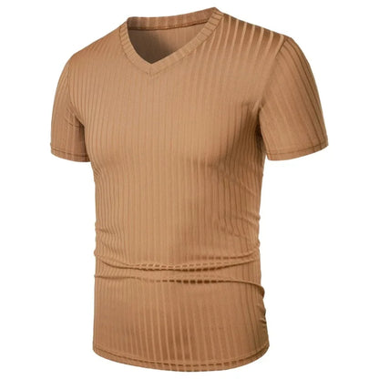 VALORIA | Men’s comfortable stretch V-neck summer shirt soft fabric stretch fit