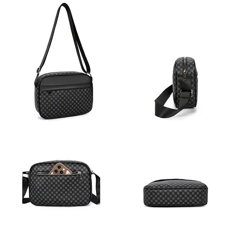 VALORIA | Men’s compact PU leather messenger bag crossbody style