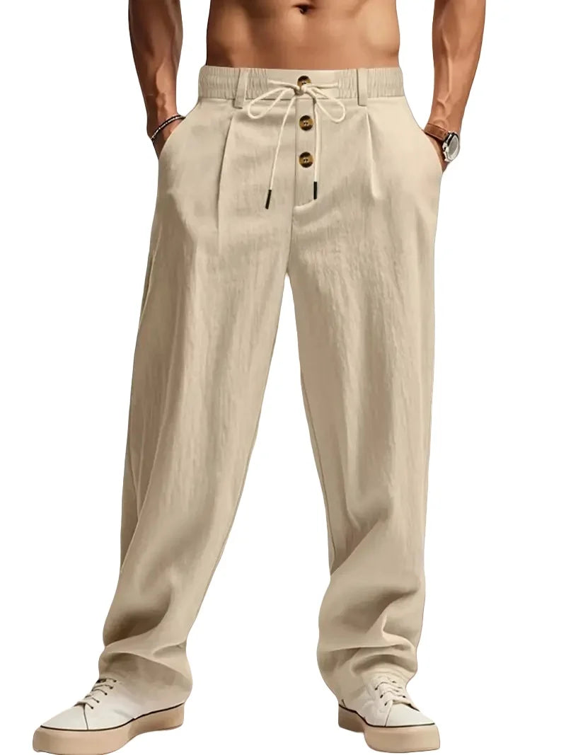 VALORIA | Men’s cotton linen casual pants breathable summer design