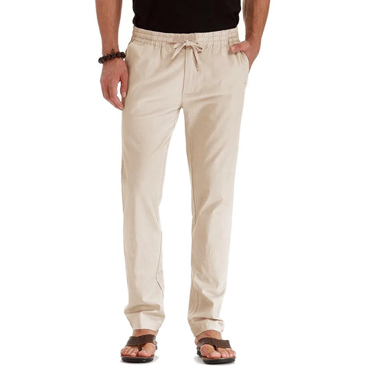 VALORIA | Men’s cotton linen drawstring pants