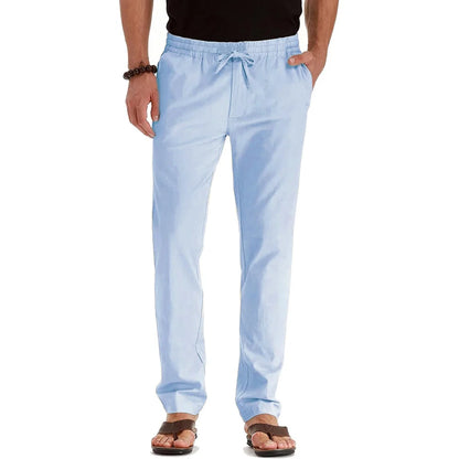 VALORIA | Men’s cotton linen drawstring pants with breathable comfort