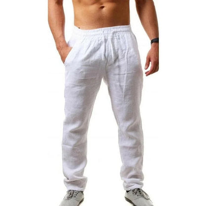 VALORIA | Men’s cotton linen loose fit trousers breathable summer design