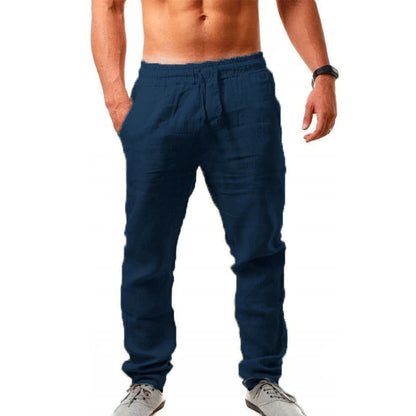 VALORIA | Men’s cotton linen loose fit trousers ideal for travel and warm weather