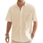 VALORIA | Men’s cotton linen short sleeve shirt