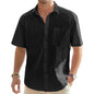 VALORIA | Men’s cotton linen short sleeve shirt breathable summer design