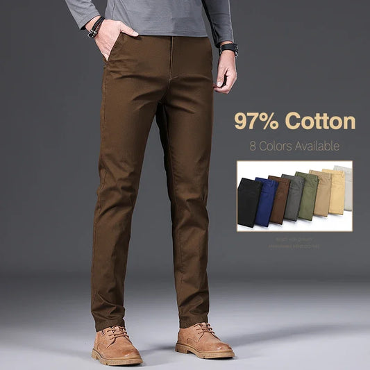 VALORIA | Men’s cotton slim straight trousers